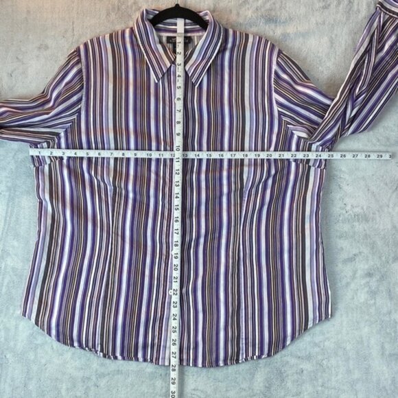 Jones New York  Shirt 2X Purple Stripes - Picture 8 of 12